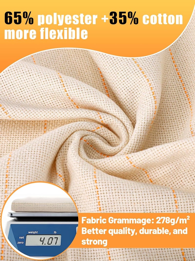 Biubee 85" × 118" Large Overlocking Tufting Cloth with Marked Lines- Primary Monk's Cloth Punch Needle Fabric for DIY Rug-Punch Tufting Gun - Image 4